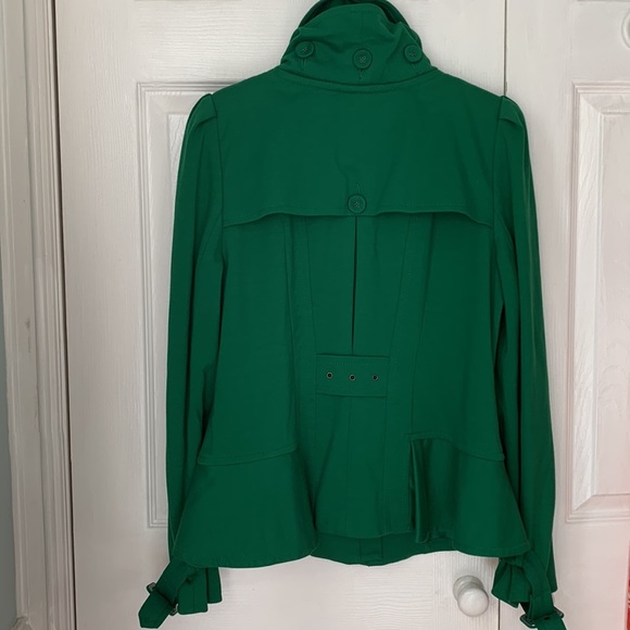 INC International Concepts Green ruffle button down & zipper jacket size Large - Picture 7 of 14